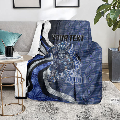 Personalised North Melbourne Kangaroos Blanket Trippy Psychedelic Abstract Art Mascot Football Fans