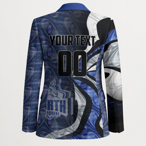 Personalised North Melbourne Kangaroos Blazer Trippy Psychedelic Abstract Art Mascot Football Fans