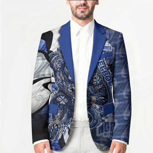 Personalised North Melbourne Kangaroos Blazer Trippy Psychedelic Abstract Art Mascot Football Fans