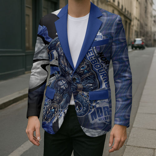Personalised North Melbourne Kangaroos Blazer Trippy Psychedelic Abstract Art Mascot Football Fans