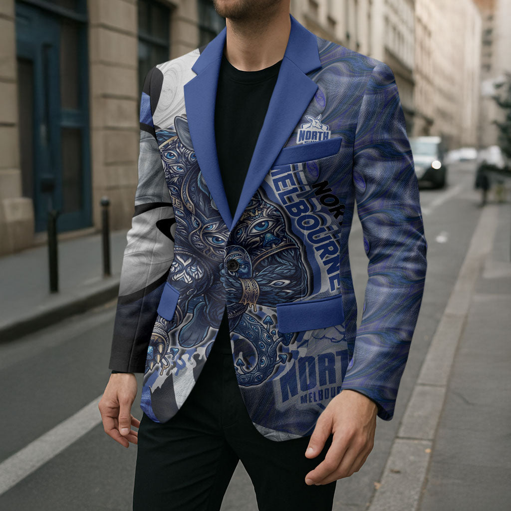 Personalised North Melbourne Kangaroos Blazer Trippy Psychedelic Abstract Art Mascot Football Fans