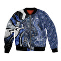 Personalised North Melbourne Kangaroos Bomber Jacket Trippy Psychedelic Abstract Art Mascot Football Fans