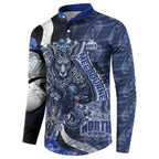 Personalised North Melbourne Kangaroos Button Sweatshirt Trippy Psychedelic Abstract Art Mascot Football Fans