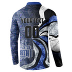 Personalised North Melbourne Kangaroos Button Sweatshirt Trippy Psychedelic Abstract Art Mascot Football Fans
