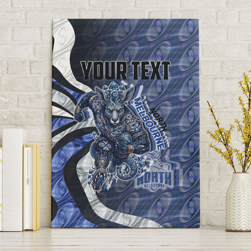 Personalised North Melbourne Kangaroos Canvas Wall Art Trippy Psychedelic Abstract Art Mascot Football Fans
