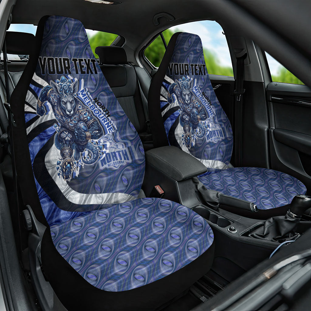Personalised North Melbourne Kangaroos Car Seat Cover Trippy Psychedelic Abstract Art Mascot Football Fans