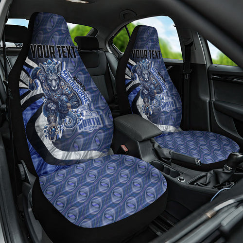 Personalised North Melbourne Kangaroos Car Seat Cover Trippy Psychedelic Abstract Art Mascot Football Fans