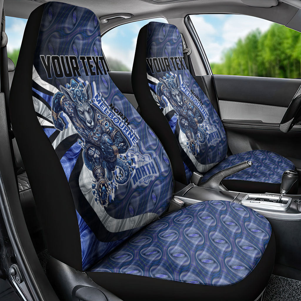 Personalised North Melbourne Kangaroos Car Seat Cover Trippy Psychedelic Abstract Art Mascot Football Fans