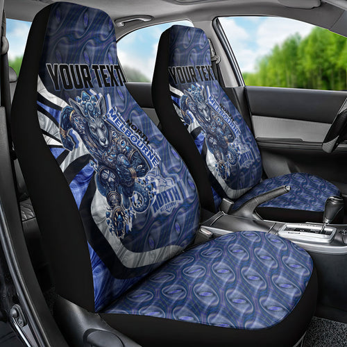 Personalised North Melbourne Kangaroos Car Seat Cover Trippy Psychedelic Abstract Art Mascot Football Fans