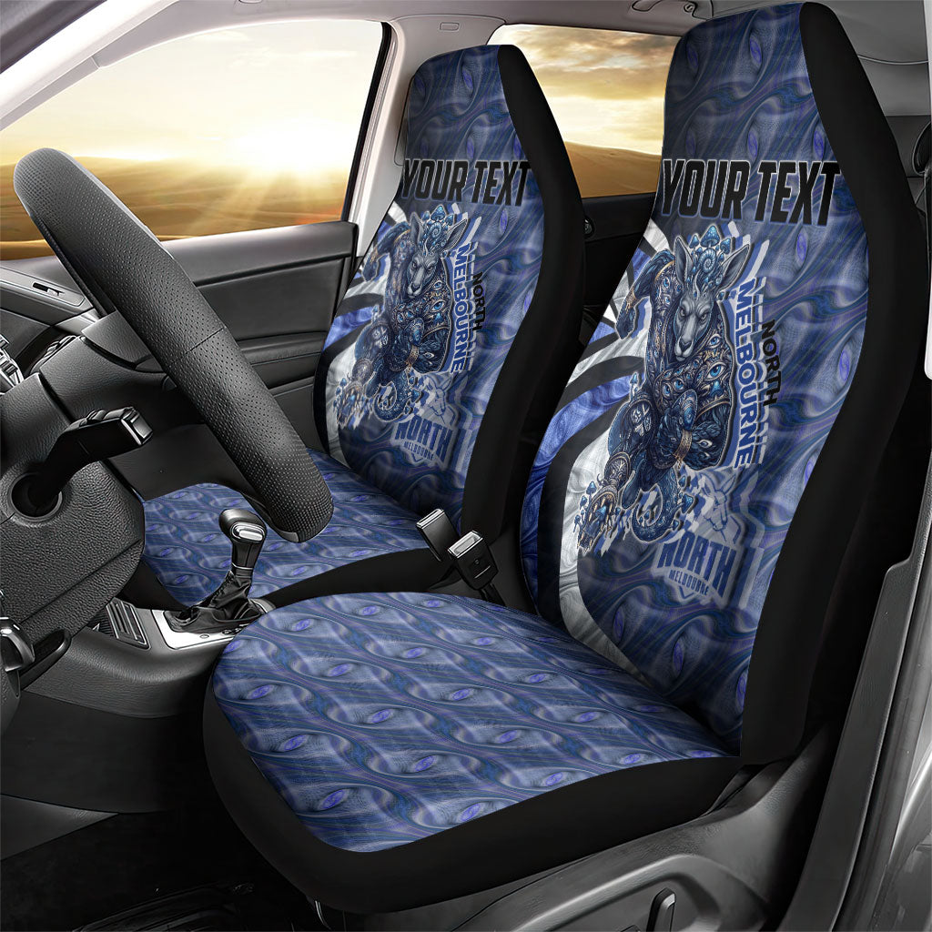Personalised North Melbourne Kangaroos Car Seat Cover Trippy Psychedelic Abstract Art Mascot Football Fans
