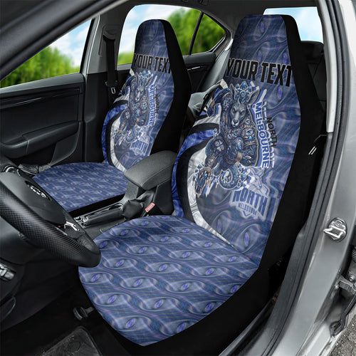 Personalised North Melbourne Kangaroos Car Seat Cover Trippy Psychedelic Abstract Art Mascot Football Fans