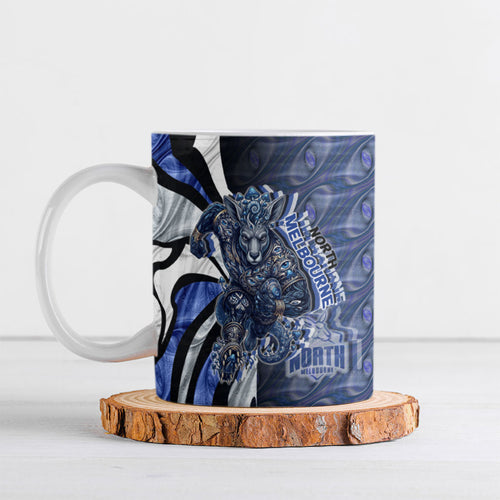 Personalised North Melbourne Kangaroos Ceramic Mug Trippy Psychedelic Abstract Art Mascot Football Fans