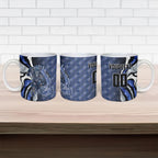 Personalised North Melbourne Kangaroos Ceramic Mug Trippy Psychedelic Abstract Art Mascot Football Fans