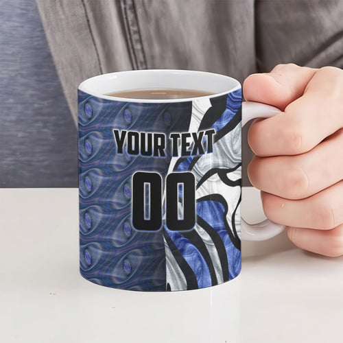 Personalised North Melbourne Kangaroos Ceramic Mug Trippy Psychedelic Abstract Art Mascot Football Fans