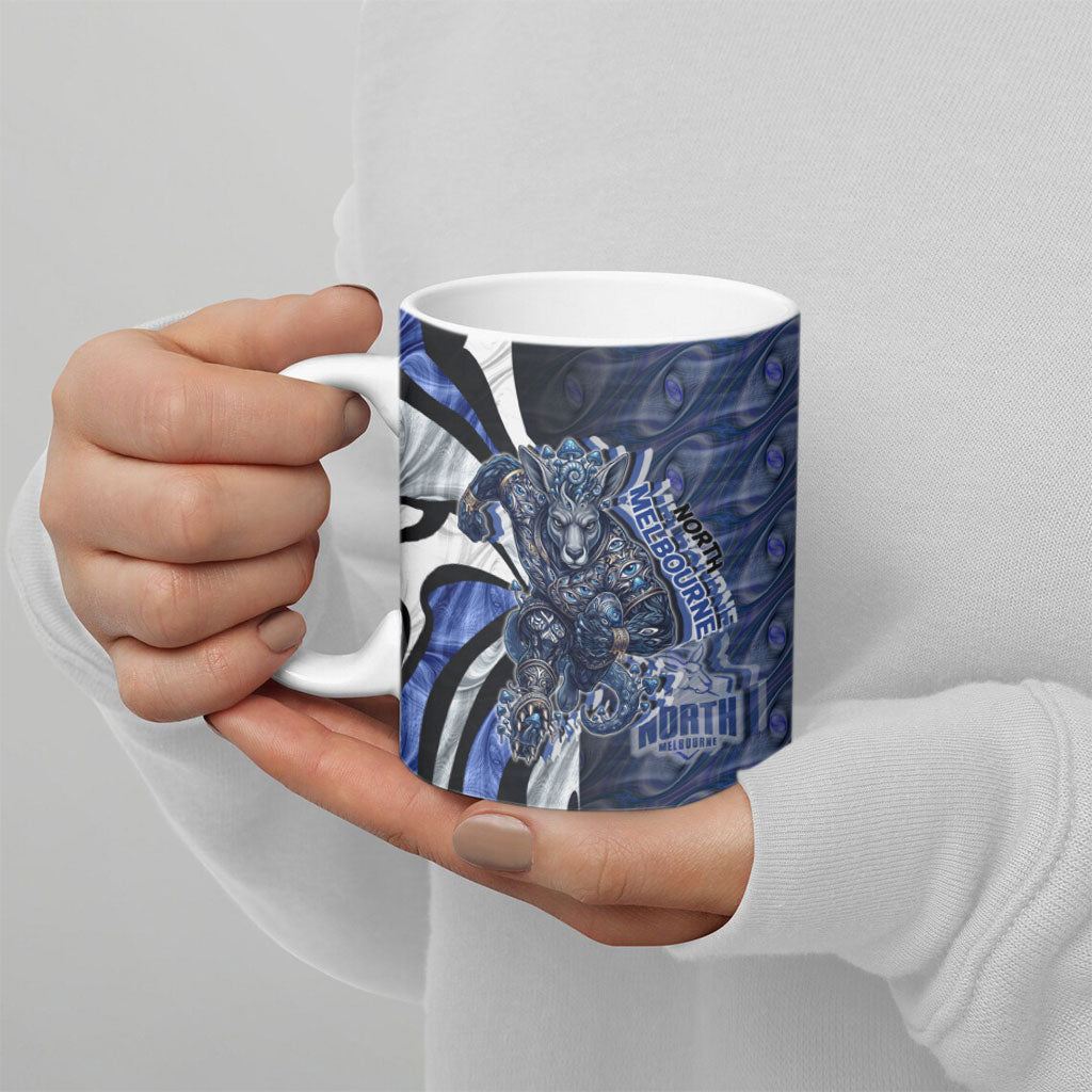 Personalised North Melbourne Kangaroos Ceramic Mug Trippy Psychedelic Abstract Art Mascot Football Fans