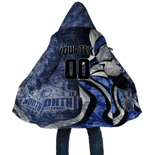 Personalised North Melbourne Kangaroos Cloak Trippy Psychedelic Abstract Art Mascot Football Fans