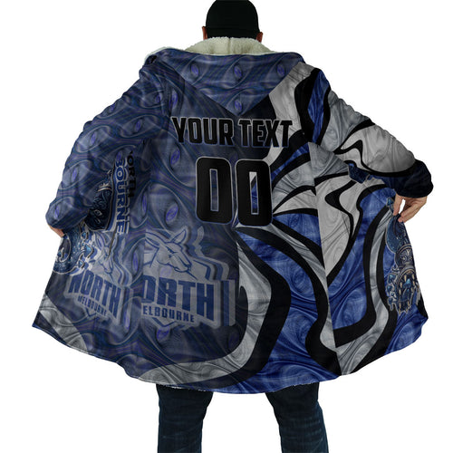 Personalised North Melbourne Kangaroos Cloak Trippy Psychedelic Abstract Art Mascot Football Fans