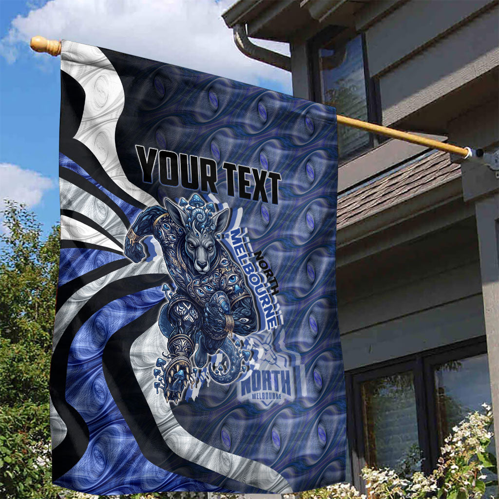 Personalised North Melbourne Kangaroos Garden Flag Trippy Psychedelic Abstract Art Mascot Football Fans