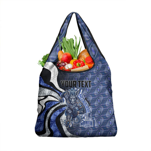 Personalised North Melbourne Kangaroos Grocery Bag Trippy Psychedelic Abstract Art Mascot Football Fans