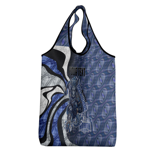 Personalised North Melbourne Kangaroos Grocery Bag Trippy Psychedelic Abstract Art Mascot Football Fans
