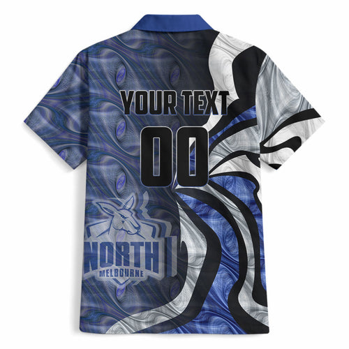 Personalised North Melbourne Kangaroos Hawaiian Shirt Trippy Psychedelic Abstract Art Mascot Football Fans