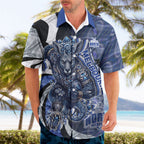Personalised North Melbourne Kangaroos Hawaiian Shirt Trippy Psychedelic Abstract Art Mascot Football Fans