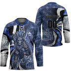 Personalised North Melbourne Kangaroos Hockey Jersey Trippy Psychedelic Abstract Art Mascot Football Fans