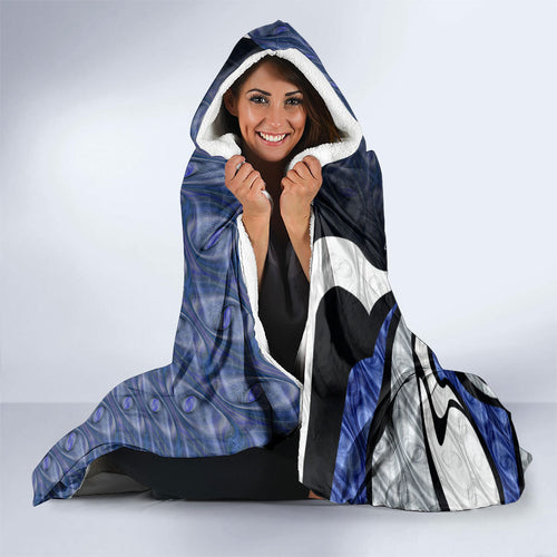 Personalised North Melbourne Kangaroos Hooded Blanket Trippy Psychedelic Abstract Art Mascot Football Fans