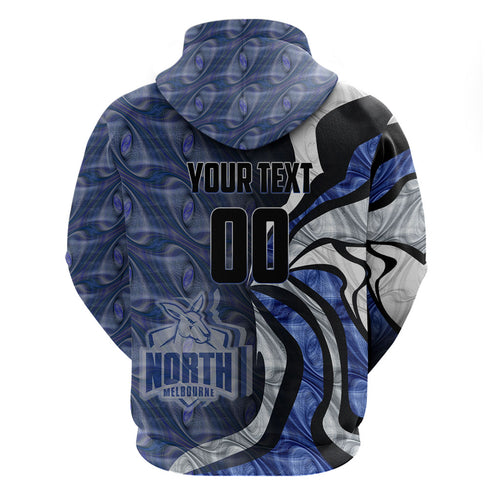 Personalised North Melbourne Kangaroos Hoodie Trippy Psychedelic Abstract Art Mascot Football Fans