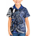 Personalised North Melbourne Kangaroos Kid Hawaiian Shirt Trippy Psychedelic Abstract Art Mascot Football Fans