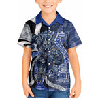 Personalised North Melbourne Kangaroos Kid Hawaiian Shirt Trippy Psychedelic Abstract Art Mascot Football Fans