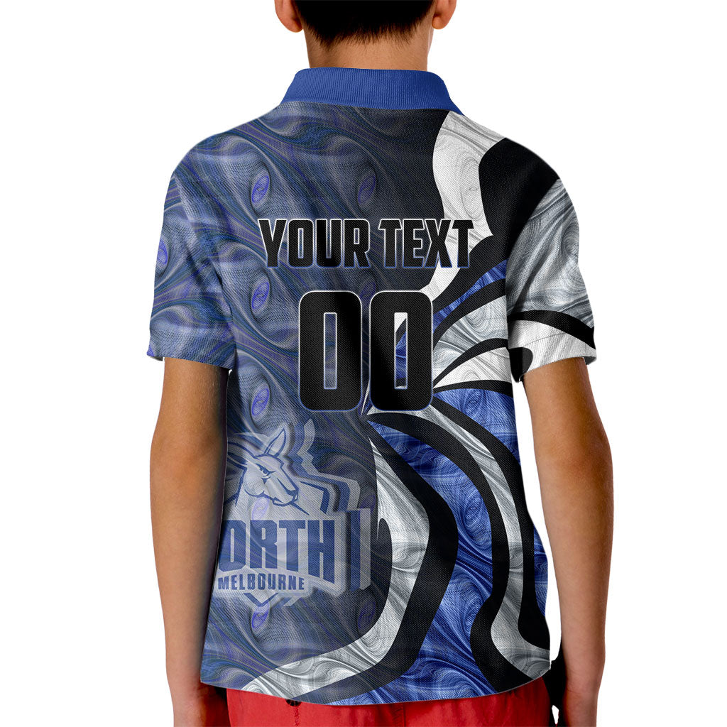 Personalised North Melbourne Kangaroos Kid Polo Shirt Trippy Psychedelic Abstract Art Mascot Football Fans