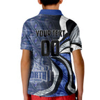 Personalised North Melbourne Kangaroos Kid Polo Shirt Trippy Psychedelic Abstract Art Mascot Football Fans