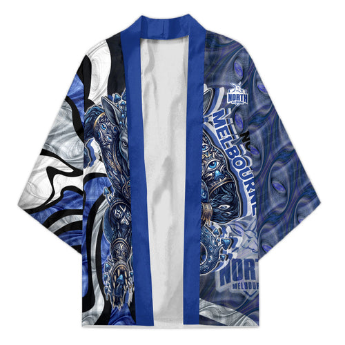 Personalised North Melbourne Kangaroos Kimono Trippy Psychedelic Abstract Art Mascot Football Fans