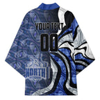 Personalised North Melbourne Kangaroos Kimono Trippy Psychedelic Abstract Art Mascot Football Fans
