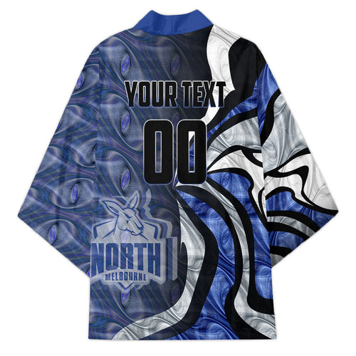 Personalised North Melbourne Kangaroos Kimono Trippy Psychedelic Abstract Art Mascot Football Fans