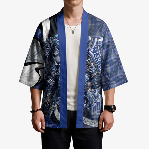 Personalised North Melbourne Kangaroos Kimono Trippy Psychedelic Abstract Art Mascot Football Fans