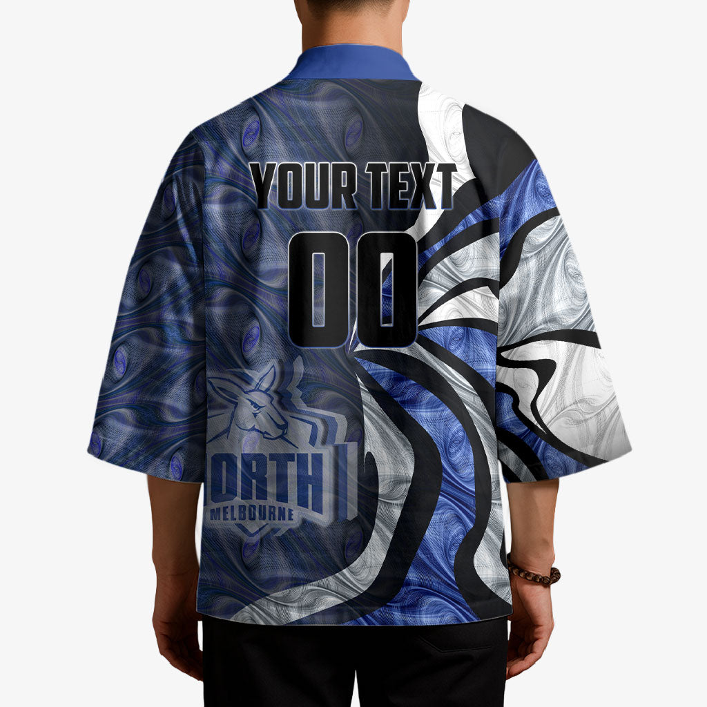 Personalised North Melbourne Kangaroos Kimono Trippy Psychedelic Abstract Art Mascot Football Fans