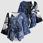 Personalised North Melbourne Kangaroos Kimono Sleeve Blouse Trippy Psychedelic Abstract Art Mascot Football Fans