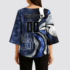 Personalised North Melbourne Kangaroos Kimono Sleeve Blouse Trippy Psychedelic Abstract Art Mascot Football Fans
