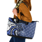 Personalised North Melbourne Kangaroos Leather Tote Bag Trippy Psychedelic Abstract Art Mascot Football Fans