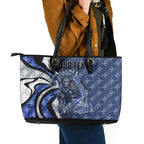 Personalised North Melbourne Kangaroos Leather Tote Bag Trippy Psychedelic Abstract Art Mascot Football Fans