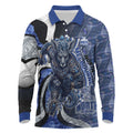 Personalised North Melbourne Kangaroos Long Sleeve Polo Shirt Trippy Psychedelic Abstract Art Mascot Football Fans