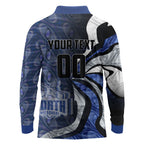 Personalised North Melbourne Kangaroos Long Sleeve Polo Shirt Trippy Psychedelic Abstract Art Mascot Football Fans