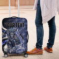 Personalised North Melbourne Kangaroos Luggage Cover Trippy Psychedelic Abstract Art Mascot Football Fans