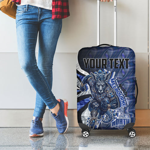 Personalised North Melbourne Kangaroos Luggage Cover Trippy Psychedelic Abstract Art Mascot Football Fans