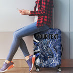 Personalised North Melbourne Kangaroos Luggage Cover Trippy Psychedelic Abstract Art Mascot Football Fans