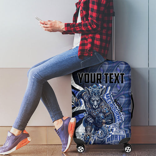 Personalised North Melbourne Kangaroos Luggage Cover Trippy Psychedelic Abstract Art Mascot Football Fans