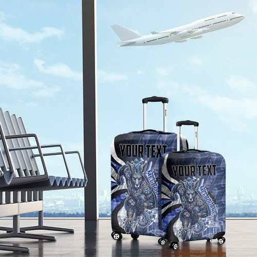 Personalised North Melbourne Kangaroos Luggage Cover Trippy Psychedelic Abstract Art Mascot Football Fans