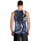 Personalised North Melbourne Kangaroos Men Tank Top Trippy Psychedelic Abstract Art Mascot Football Fans